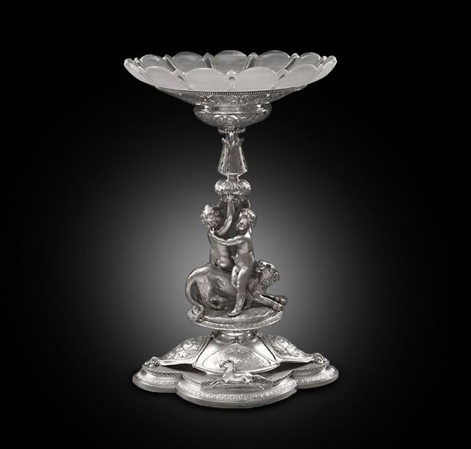 John Samuel Hunt - A Victorian Silver &amp; Glass Centrepiece | MasterArt